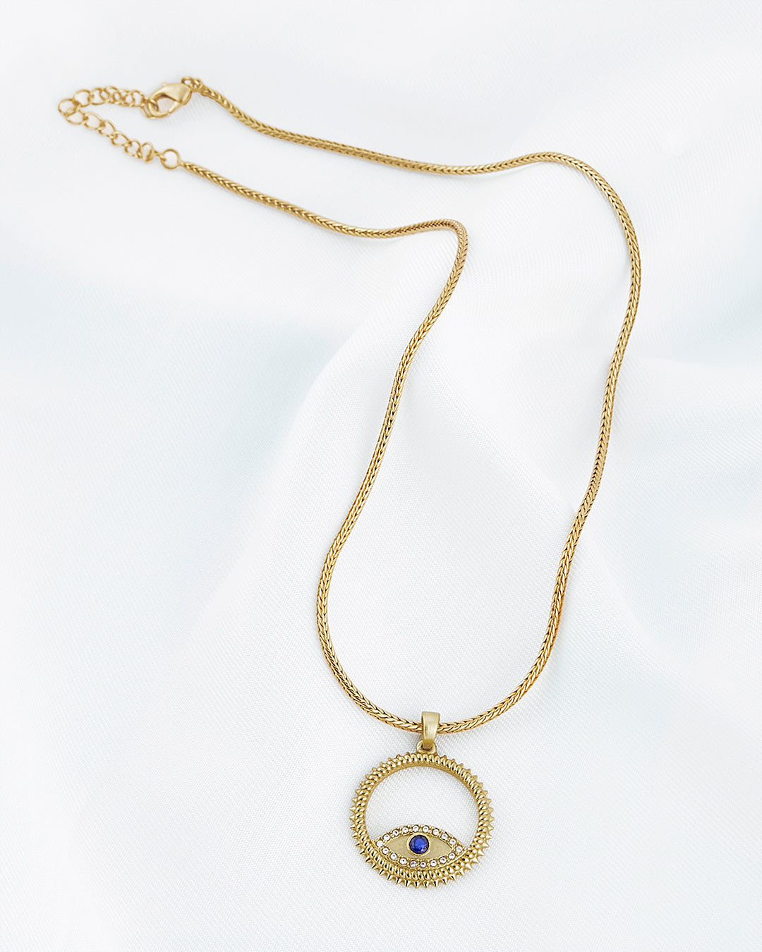 PROTECTIVE GAZE EVIL EYE NECKLACE | 18K GOLD PLATED