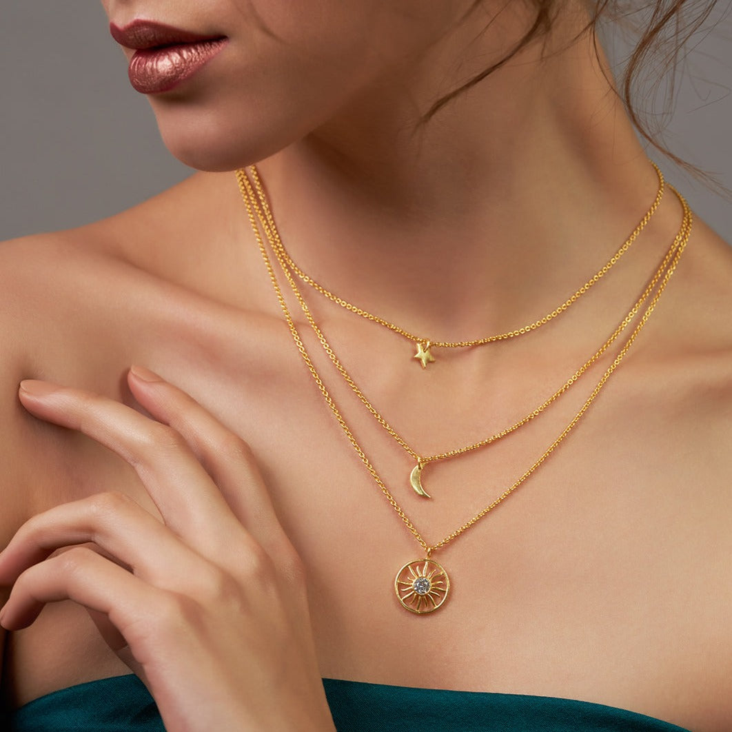 DEMIFINE TRIPLE LAYER NECKLACE | 18K GOLD PLATED