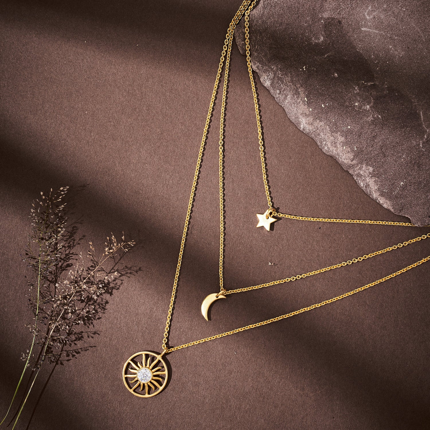 DEMIFINE TRIPLE LAYER NECKLACE | 18K GOLD PLATED