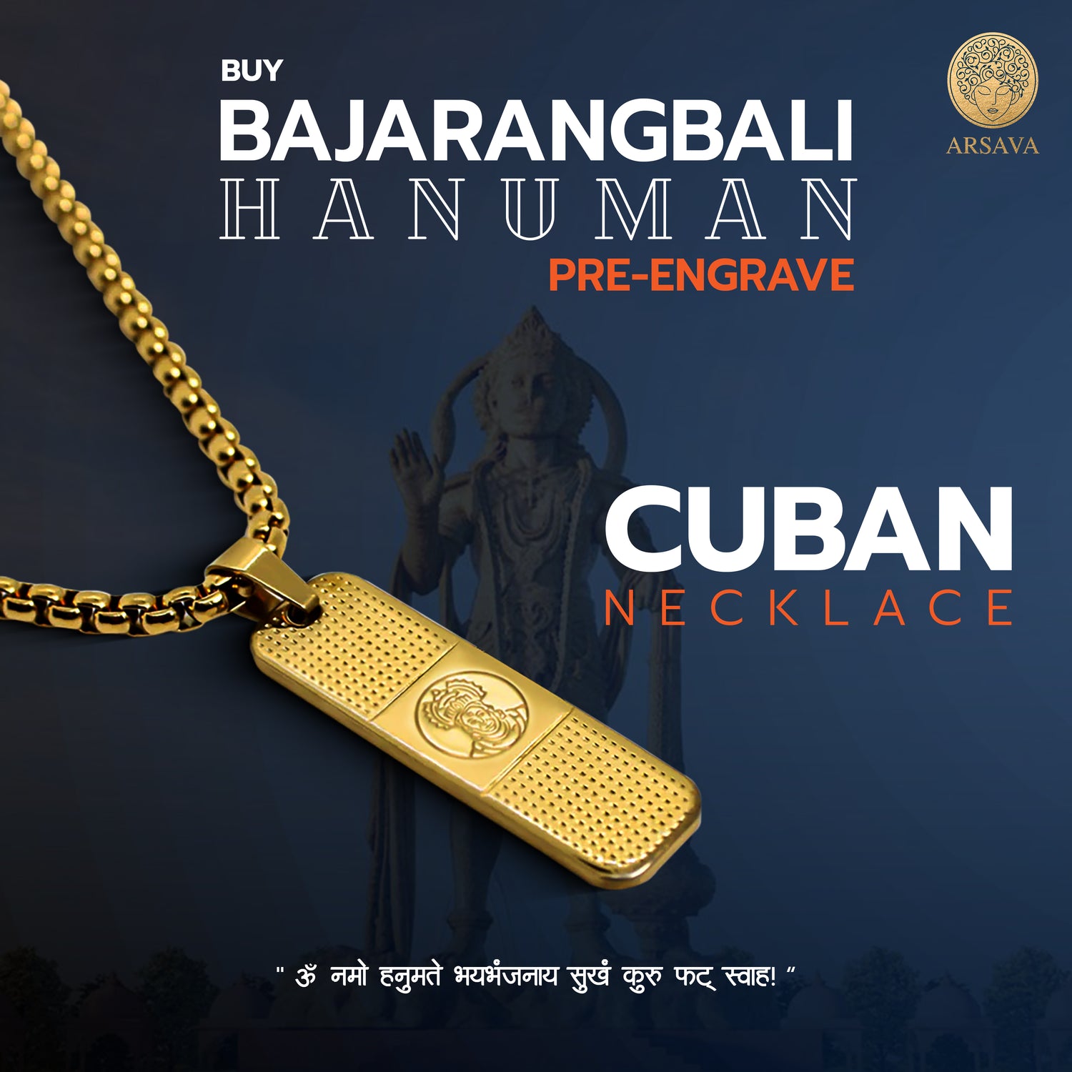 JAY BAJRANGBALI CUBAN NECKLACE | 316L STAINLESS STEEL