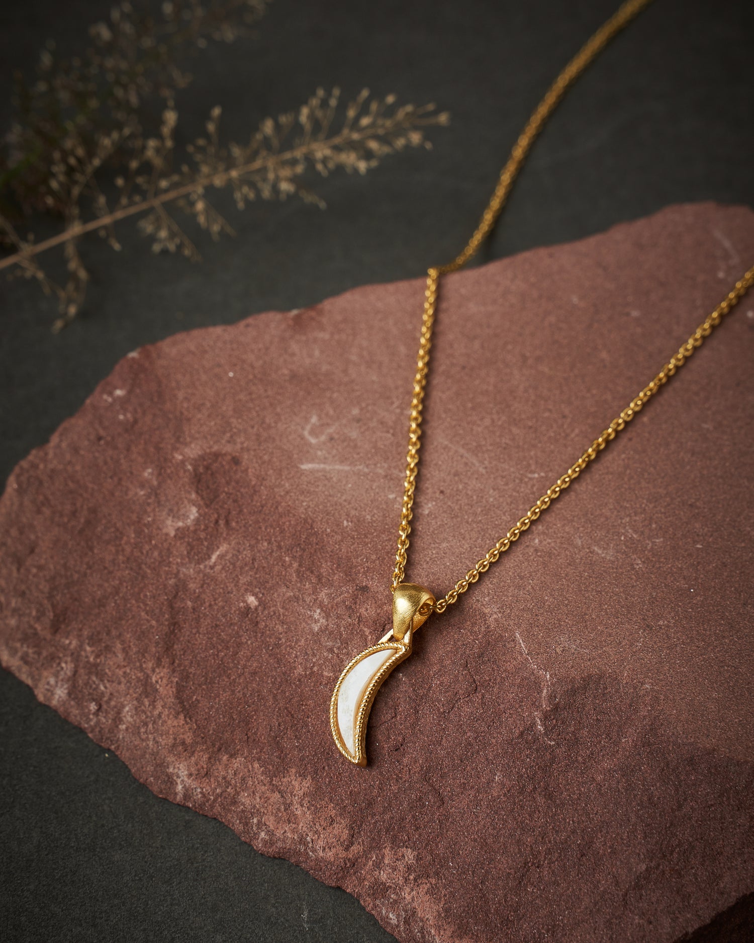 ATTRACTIVE MOON NECKLACE | 18K GOLD PLATED