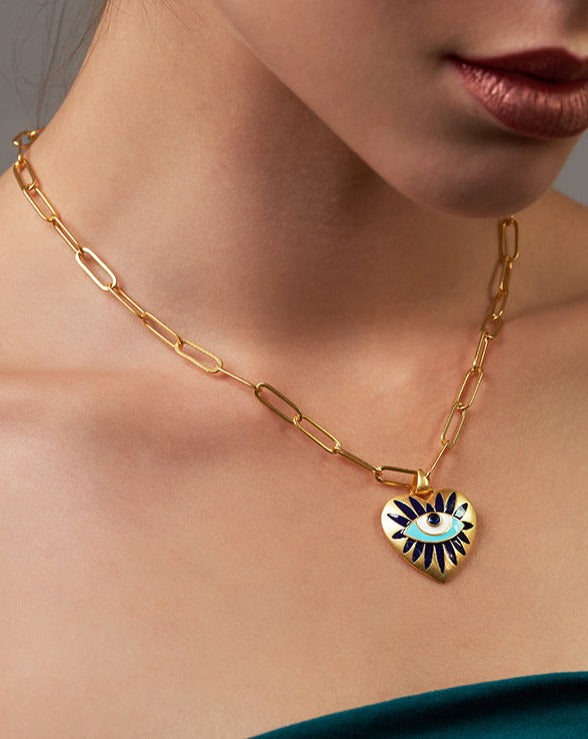 ENCHANTED PROTECTION EVIL EYE NECKLACE | 18K GOLD PLATED